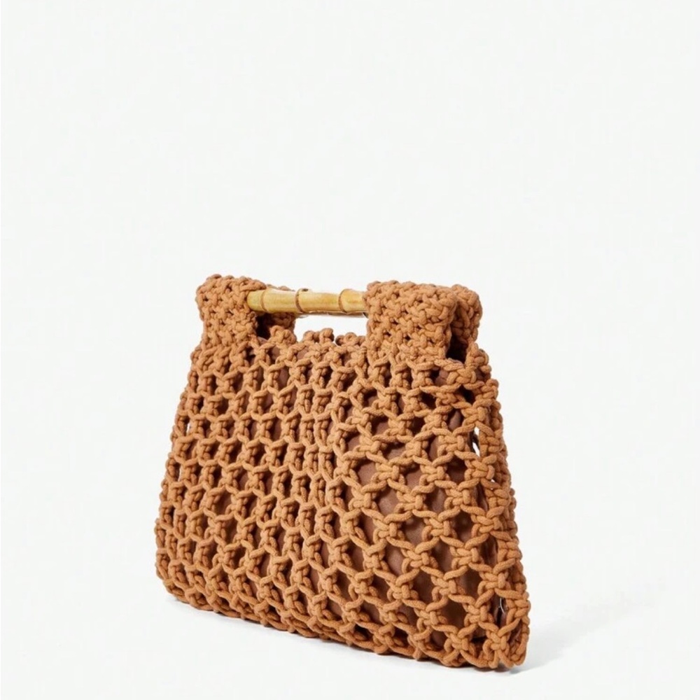 Handcrafted Tan Woven Bag - Picture 3 of 6